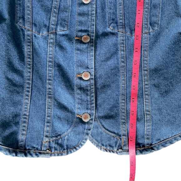 VTG Made In The Shade Garment Vest Womens Medium Red Rose Denim Button USA Made - Picture 9 of 10